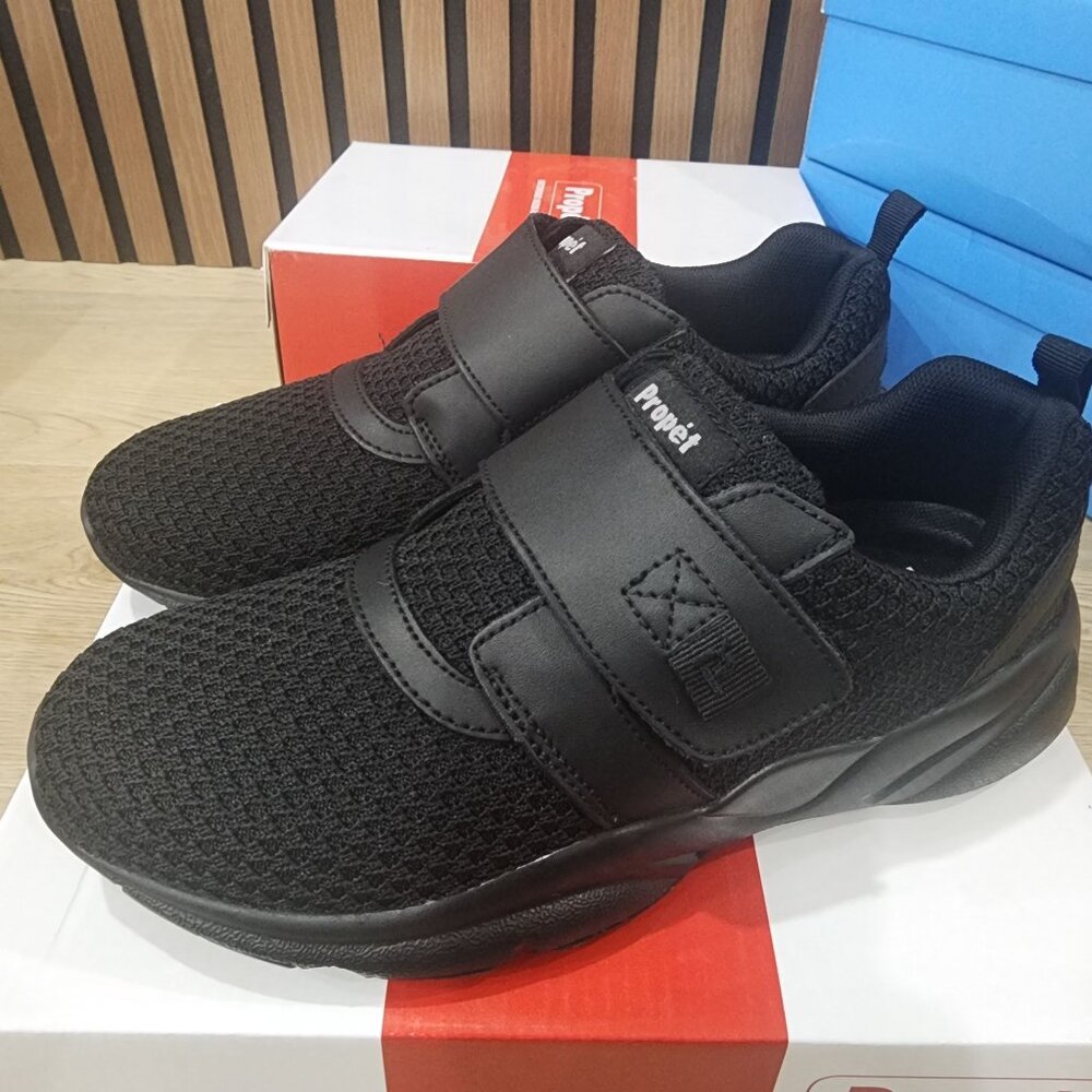 Propet Womens Stability X Strap Black Sneakers Man-Made Upper Lightwe - Picture 3 of 8